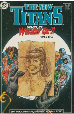 The New Titans 51 published by DC with cover art by George Pérez