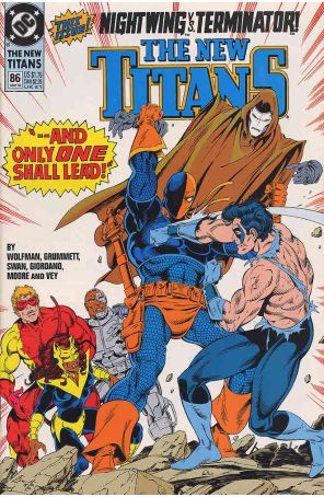 The New Titans 86 published by DC with cover art by Tom Grummett