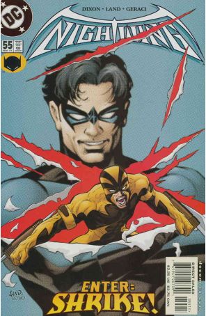 Nightwing 55 published by DC with cover art by Greg Land