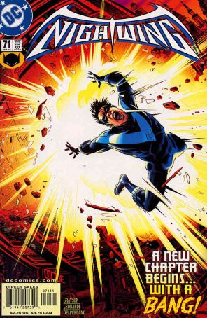 Nightwing 71 published by DC with cover art by Michael Golden