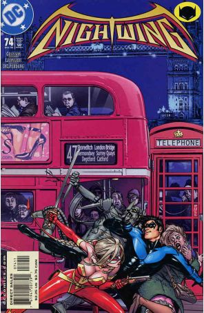Nightwing 74 published by DC with cover art by Michael Golden