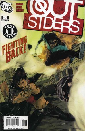 Outsiders (3rd Series) 35 published by DC with cover art by Kalman Andrasofszky