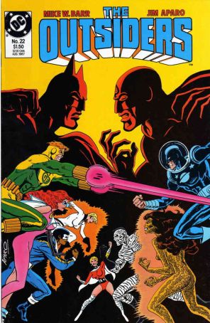 Outsiders (1st Series) 22 published by DC with cover art by Jim Aparo