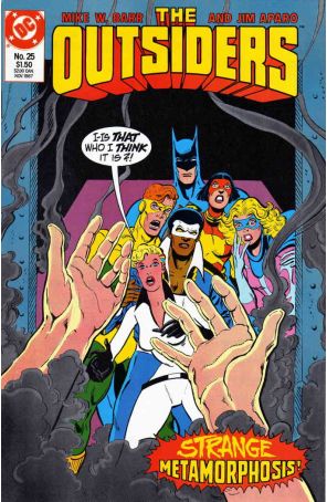 Outsiders (1st Series) 25 published by DC with cover art by Jim Aparo