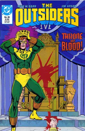 Outsiders (1st Series) 26 published by DC with cover art by Jim Aparo