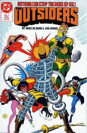 Outsiders (1st Series) 7 published by DC with cover art by Jim Aparo