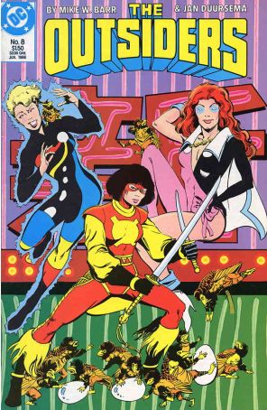 Outsiders (1st Series) 8 published by DC with cover art by Jan Duursema