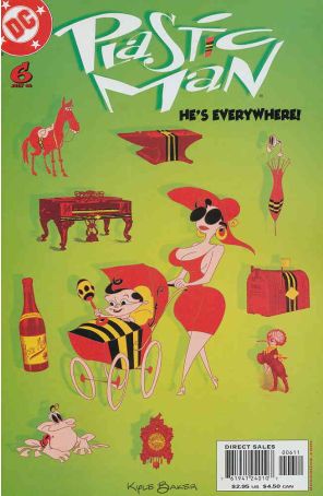 Plastic Man (4th Series) 6 published by DC with cover art by Kyle Baker