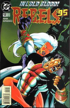 R.E.B.E.L.S. 12 published by DC with cover art by Derec Aucoin