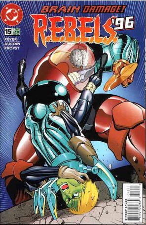 R.E.B.E.L.S. 15 published by DC with cover art by Derec Aucoin