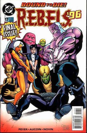 R.E.B.E.L.S. 17 published by DC with cover art by Derec Aucoin