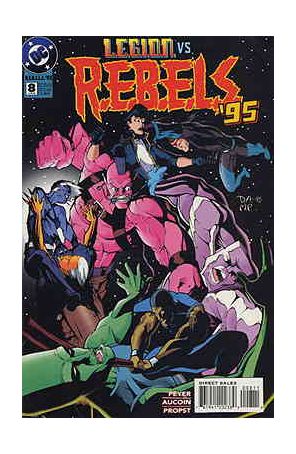 R.E.B.E.L.S. 8 published by DC with cover art by Derec Aucoin