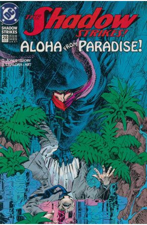 The Shadow Strikes! 28 published by DC with cover art by Steve Leiahola