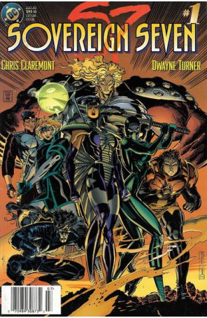 Sovereign Seven 1 (Newsstand) published by DC with cover art by Dwayne Turner