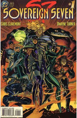 Sovereign Seven 1 published by DC with cover art by Dwayne Turner