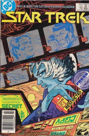 Star Trek (3rd Series) 16 (Newsstand) published by DC with cover art by Tom Sutton