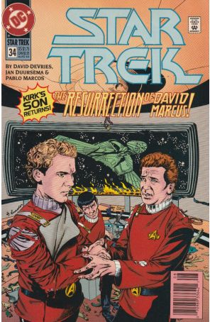 Star Trek (4th Series) 34 (Newsstand) published by DC with cover art by Glenn Lumsden