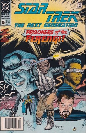 Star Trek: The Next Generation 15 (Newsstand) published by DC with cover art by Jerome Moore