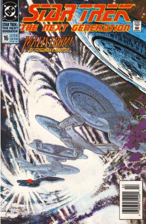 Star Trek: The Next Generation 16 (Newsstand) published by DC with cover art by Jerome Moore and Tatjana Wood