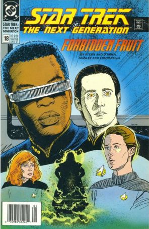 Star Trek: The Next Generation 18 (Newsstand) published by DC with cover art by Jerome Moore