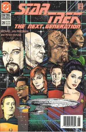 Star Trek: The Next Generation 20 (Newsstand) published by DC with cover art by Jerome Moore