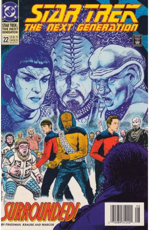 Star Trek: The Next Generation 22 (Newsstand) published by DC with cover art by Jerome Moore