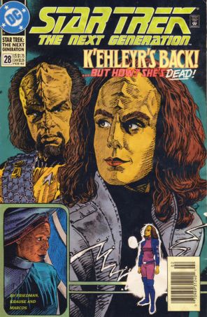 Star Trek: The Next Generation 28 (Newsstand) published by DC with cover art by Jerome Moore