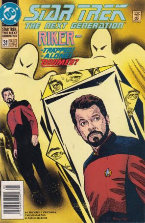Star Trek: The Next Generation 31 (Newsstand) published by DC with cover art by Jerome Moore