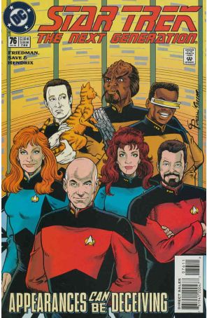 Star Trek: The Next Generation 76 published by DC with cover art by Gordon Purcell