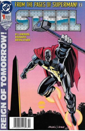 Steel 1 (Newsstand) published by DC with cover art by Jon Bogdanove
