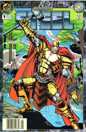 Steel Annual 1 (Newsstand) published by DC with cover art by Humberto Ramos