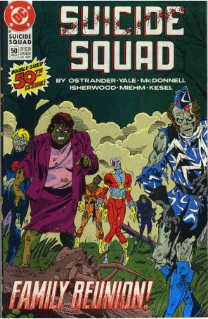 Suicide Squad 50 published by DC with cover art by Geof Isherwood