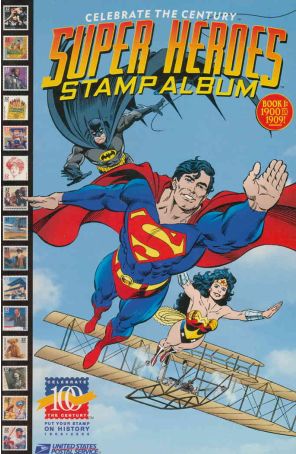 Super Heroes Stamp Album 1 published by DC with cover art by Paul Ryan