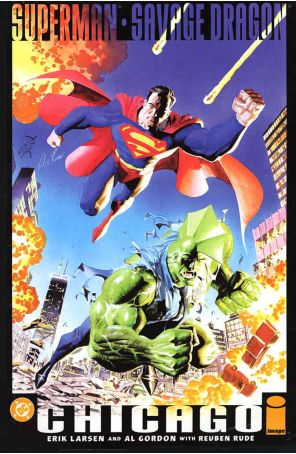Superman And Savage Dragon: Chicago 1 published by DC with cover art by Alex Ross and Erik Larsen