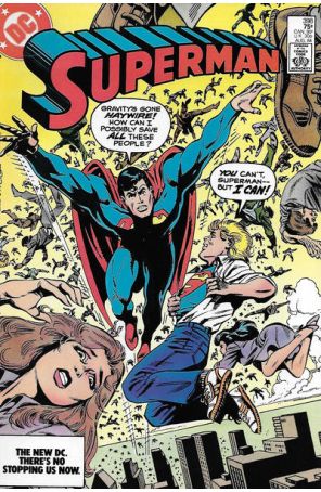Superman (1st Series) 398 published by DC with cover art by Eduardo Barreto