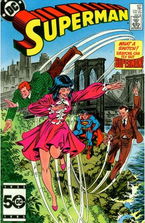 Superman (1st Series) 407 published by DC with cover art by Jerry Ordway
