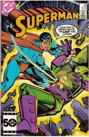 Superman (1st Series) 412 published by DC with cover art by Klaus Janson