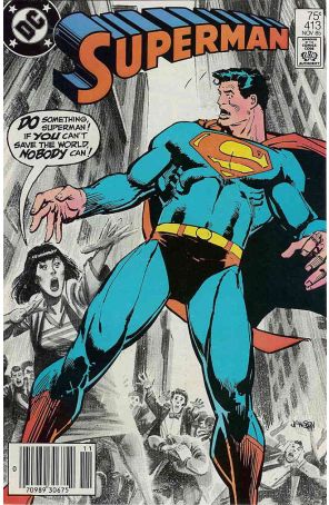 Superman (1st Series) 413 (Newsstand) published by DC with cover art by Klaus Janson