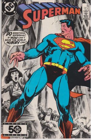 Superman (1st Series) 413 published by DC with cover art by Klaus Janson