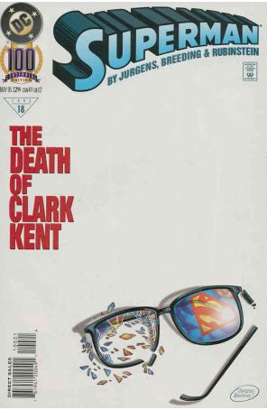 Superman (2nd Series) 100 published by DC with cover art by Dan Jurgens