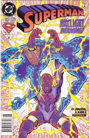 Superman (2nd Series) 103 (Newsstand) published by DC with cover art by Dan Jurgens