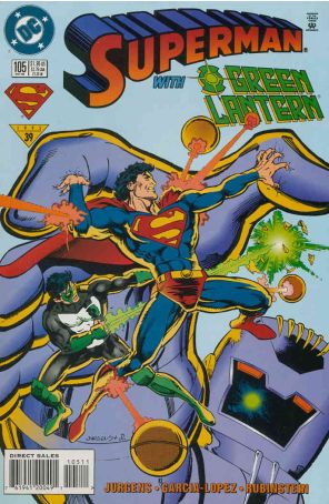 Superman (2nd Series) 105 published by DC with cover art by Dan Jurgens