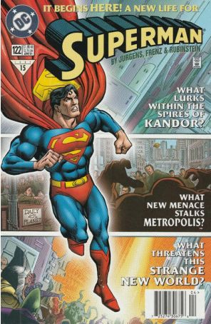 Superman (2nd Series) 122 (Newsstand) published by DC with cover art by Ron Frenz