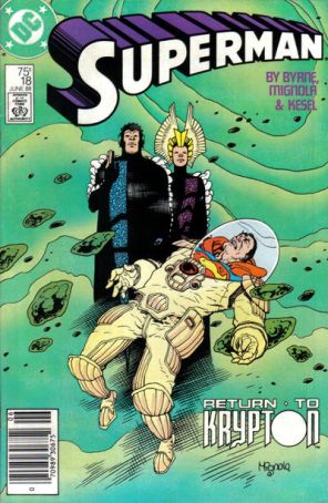 Superman (2nd Series) 18 (Newsstand) published by DC with cover art by Mike Mignola