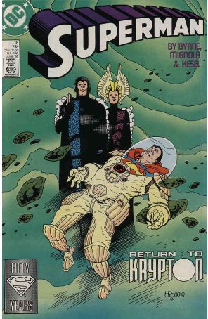 Superman (2nd Series) 18 published by DC with cover art by Mike Mignola