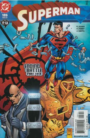 Superman (2nd Series) 186 published by DC with cover art by Pasqual Ferry