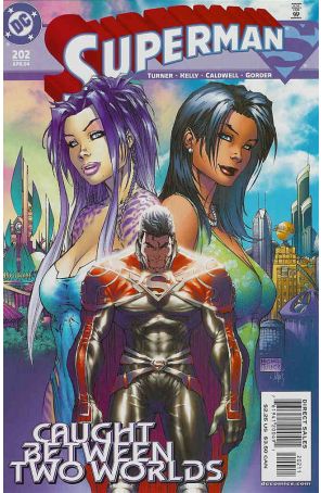 Superman (2nd Series) 202 published by DC with cover art by Michael Turner