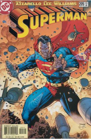 Superman (2nd Series) 205 published by DC with cover art by Jim Lee