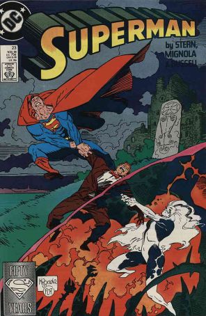 Superman (2nd Series) 23 published by DC with cover art by Mike Mignola