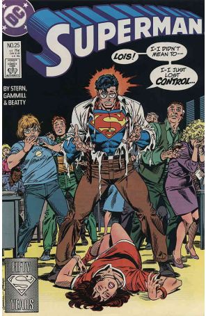 Superman (2nd Series) 25 published by DC with cover art by Kerry Gammill